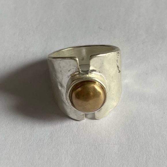 TJG Silver Toned Distressed Look Ring Size 8 - Picture 2 of 7